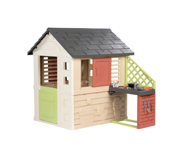Детска къща с кухня Smoby S.Life Nature за двор – къщичка за игра 2+