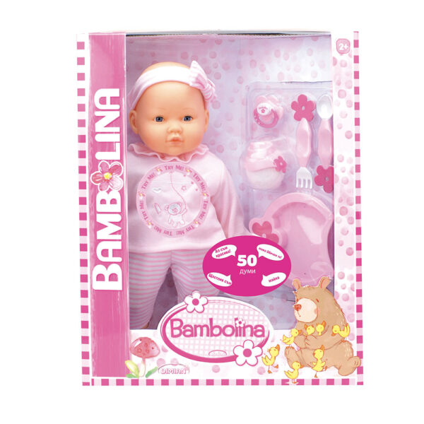 BAMBOLINA Кукла с комплект за хранене 38 см.