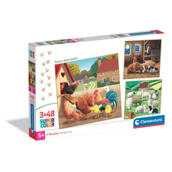 CLEMENTONI 3x48ч. Пъзел Ферма