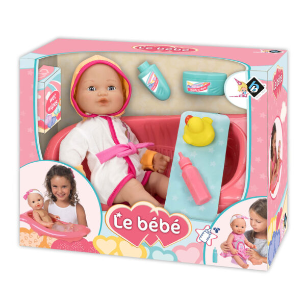 LT Кукла Le Bebe 40 см. с халат и вана 40 см.