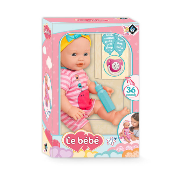 LT Кукла Le Bebe 40 см. с шише и магическа залъгалка с 36 звука