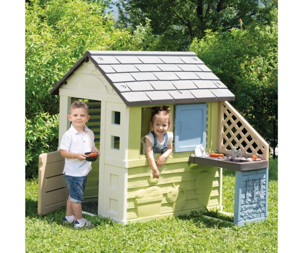 Детска къща Smoby с кухня за двор и градина – Pretty House 2+