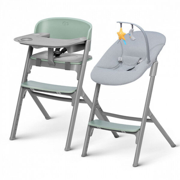 KinderKraft LIVY зелено столче за хранене с CALMEE шезлонг