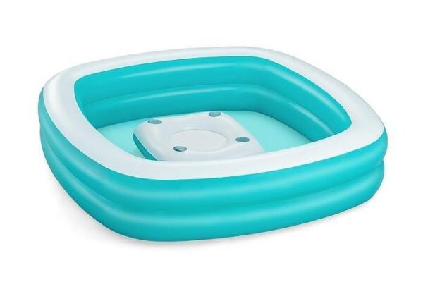 Надуваем семеен басейн Bestway 2.18 м x 2.18 м x 48 см с централна конзола