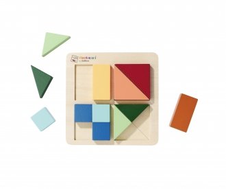 Дървен Montessori пъзел с форми Eichhorn 100006032, 12 части