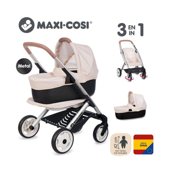 Количка за кукли Maxi - Cosi 3 в 1, Бежова, Smoby 7600253122
