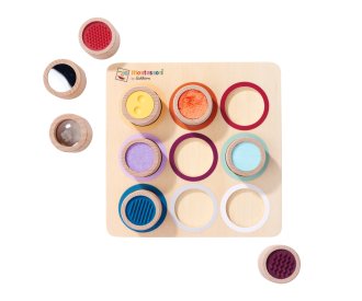 Montessori тактилна дъска Eichhorn 100006005 с 9 цилиндъра