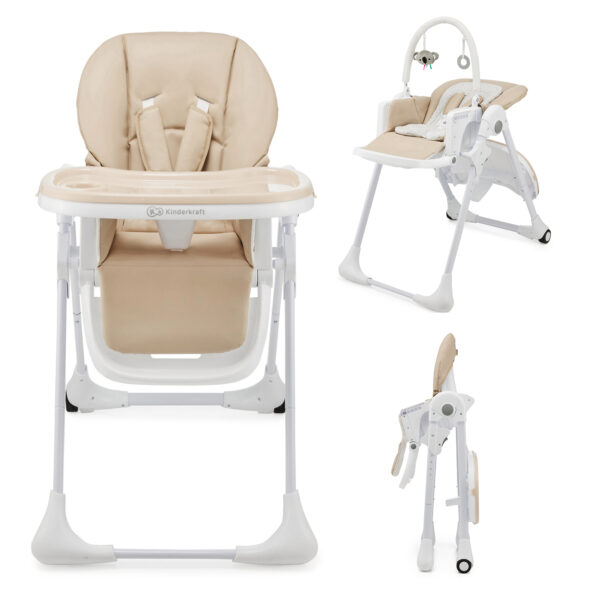 Kinderkraft TUMMIE – столче за хранене 2в1, бежово