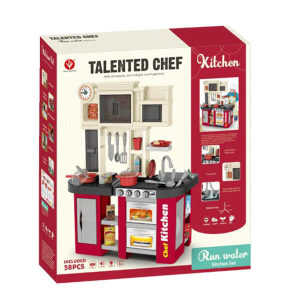 Talented Chef – детска кухня с течаща вода, 58 части