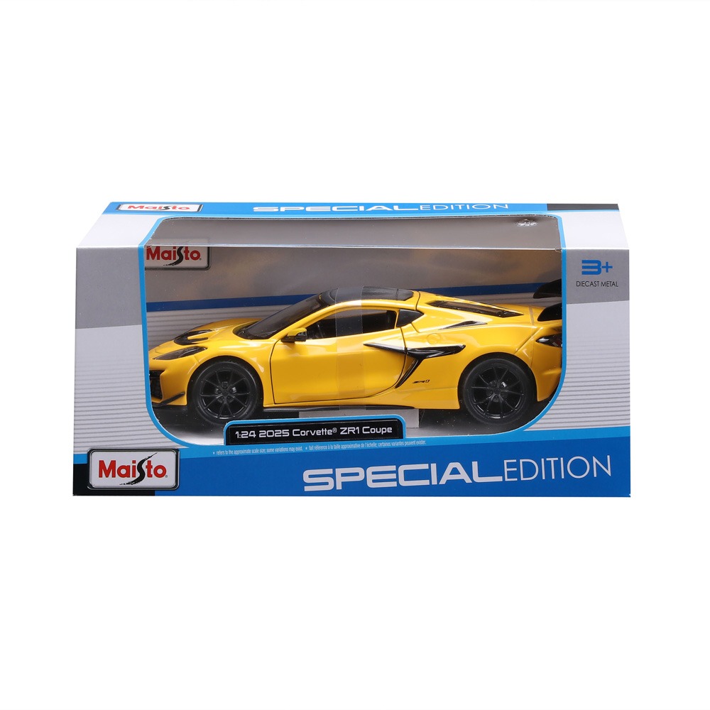 Maisto Corvette ZR1 – жълт модел с отварящи се врати, 1:24