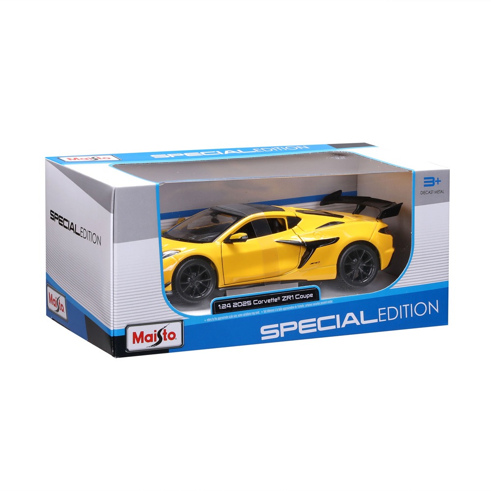 Maisto Corvette ZR1 – жълт модел с отварящи се врати, 1:24 - Image 3