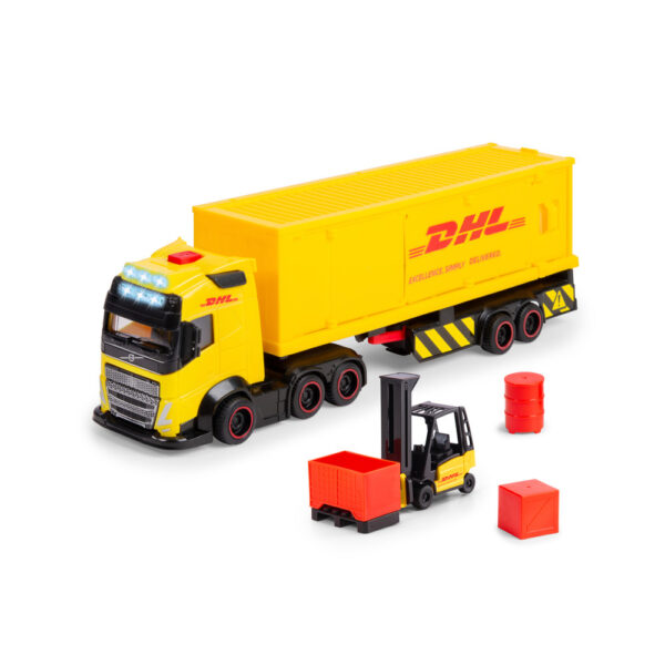 DHL Volvo Dickie Toys – камион за доставки с мотокар