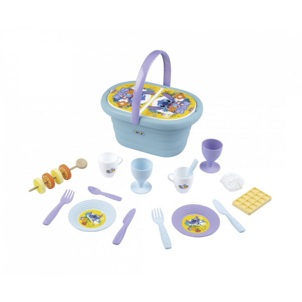 Stitch Smoby – кошница за пикник с храни и сервиз за двама
