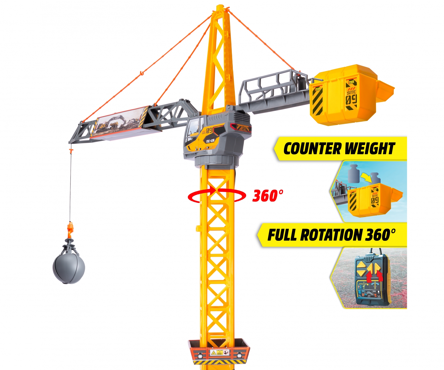 Mighty Crane на Dickie – детски кран 110 см със захват - Image 3
