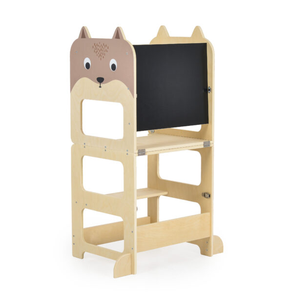Дървена кула 3 в 1 Moni Toys с масичка, пейка и дъска