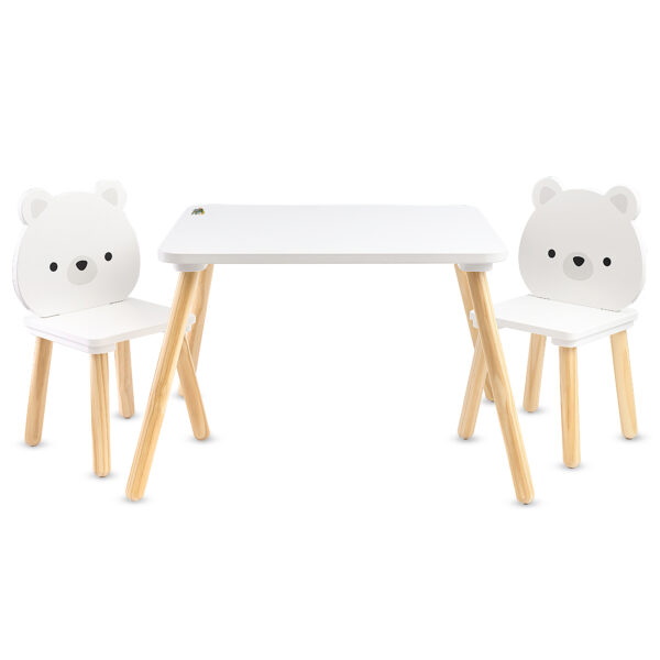 Детска маса с 2 столчета мечета Moni Toys White Bears