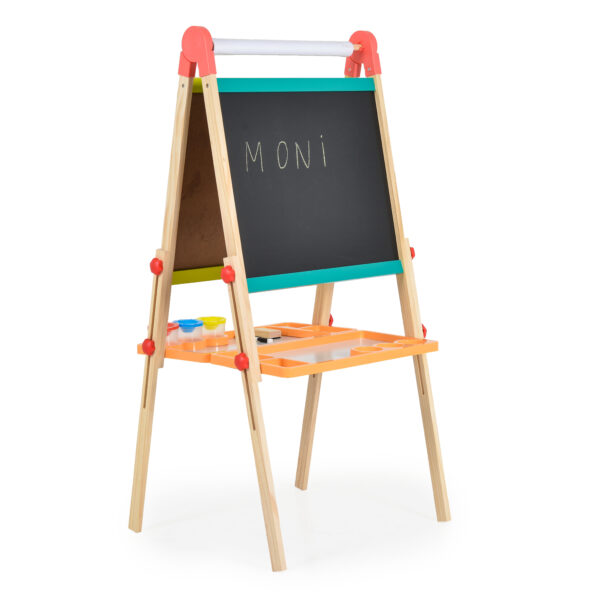 Moni Toys двустранна дървена дъска BPE318 с 51 магнита