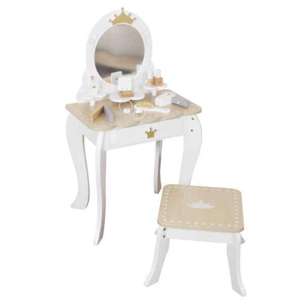 Moni Toys Princess’s Mirror – дървена тоалетка със столче