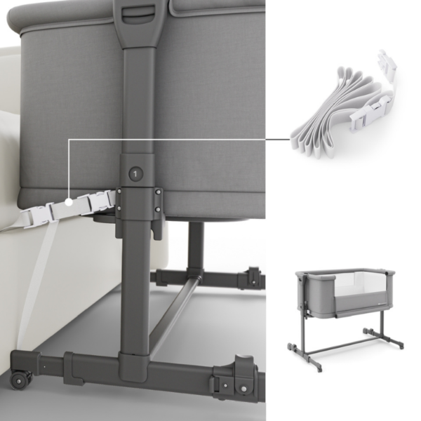 Kinderkraft NESTEE GROW 2 – бебешка кошара 3в1, тъмносива