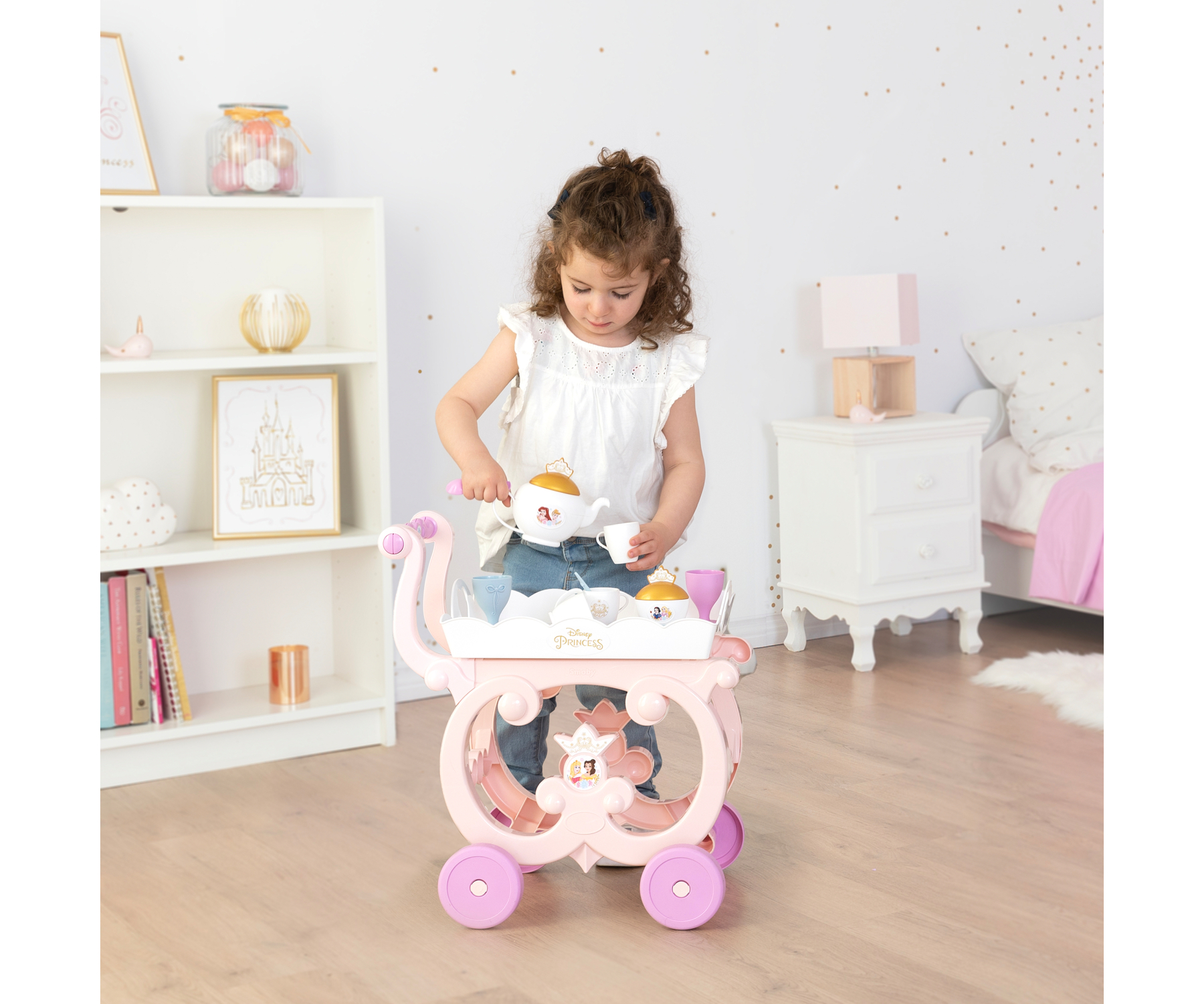 Disney Princess Smoby – чаен сервиз с розова количка - Image 3
