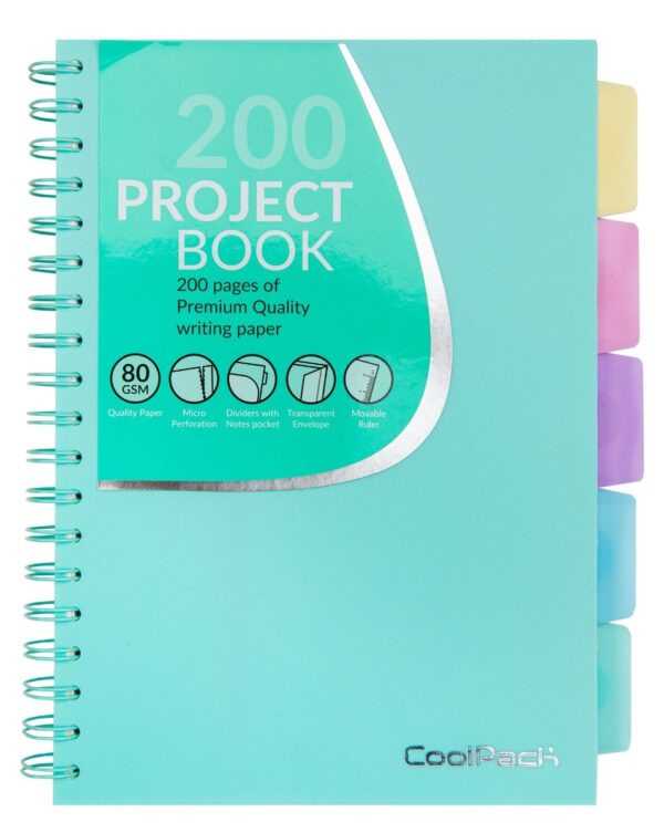 Тетрадка A4 със спирала CoolPack Powder Mint, 200 страници