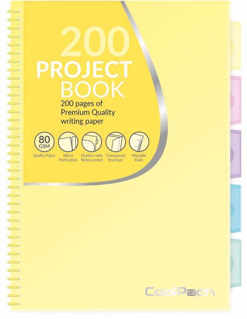 Тетрадка B5 CoolPack Pastel Yellow, 200 страници