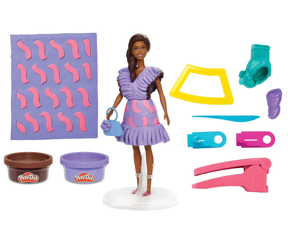 Play-Doh Barbie Fashionista – кукла с волани и модни форми