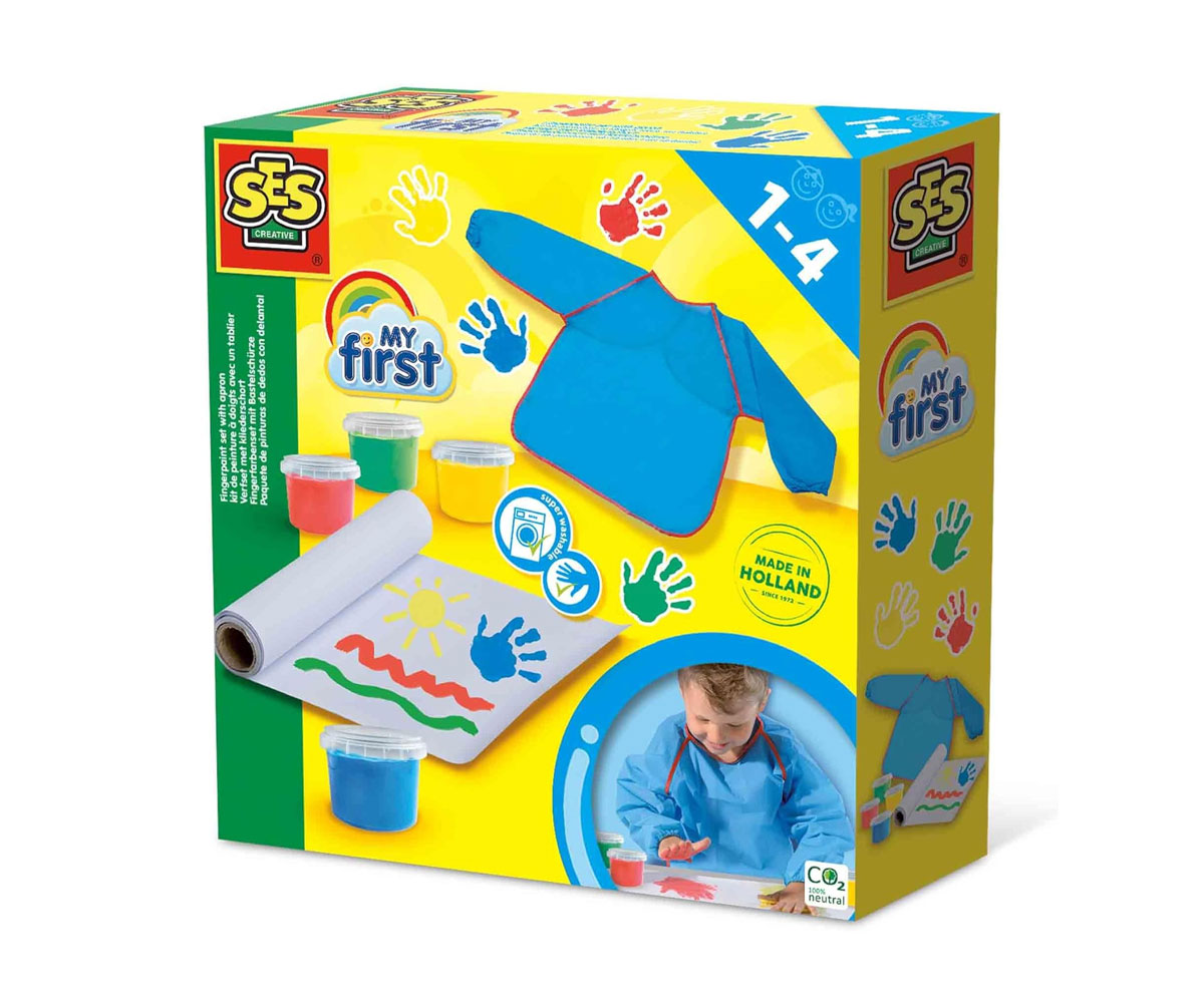 Рисуване с пръсти SES My First с престилка и 4 бои - Image 2