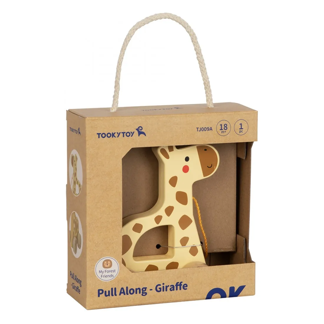Дървено жирафче за дърпане Tooky Toy TJ009A - Image 4