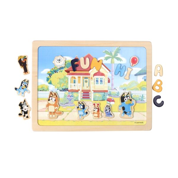 Двустранна магнитна дъска Bluey с букви и фигури