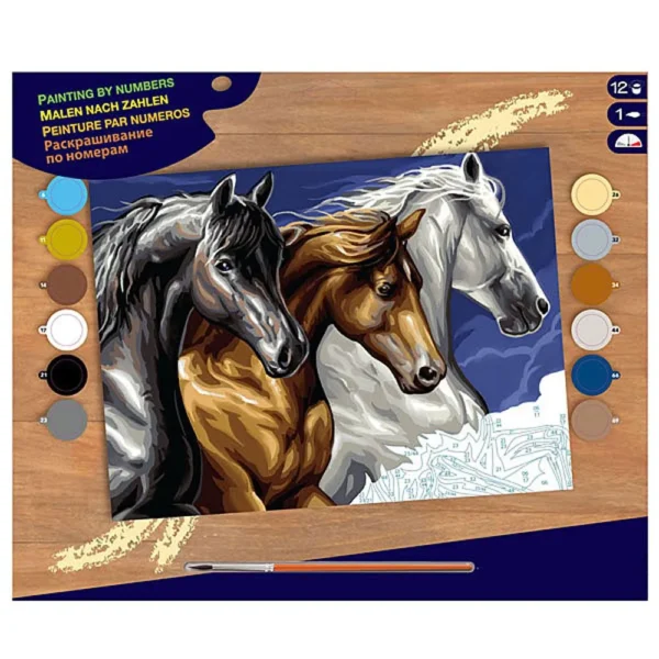 Рисуване по номера KSG „Диви коне“, 40 × 30 см