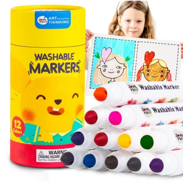 Миещи се маркери Jarmelo Baby Roo, 12 цвята